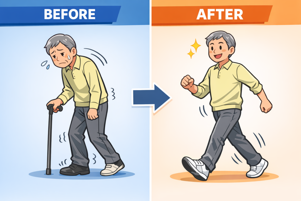 脳梗塞後遺症リハビリ：股関節を変えるだけで歩行が安定する理由